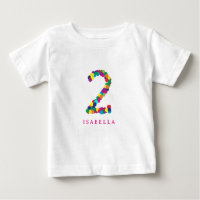 T-shirt couleur arc-en-ciel 2ème / deuxième annive