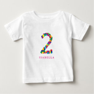 Pour Bébé T-shirt couleur arc-en-ciel 2ème / deuxième annive