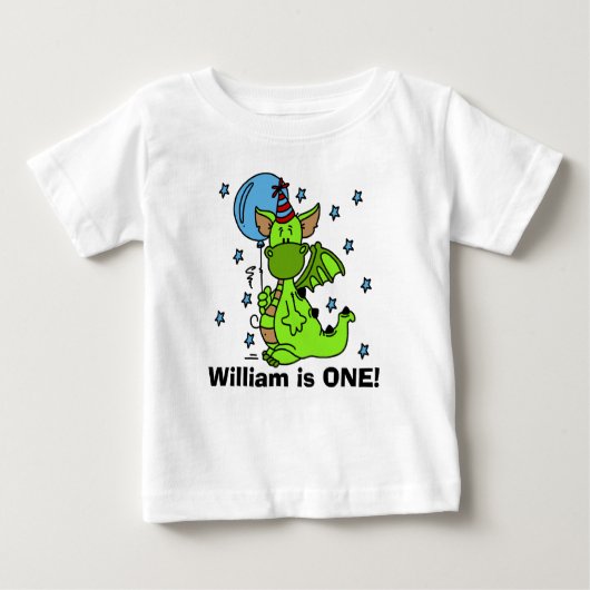 Pour Bébé T-shirt customisé d'anniversaire de dragon (Devant)