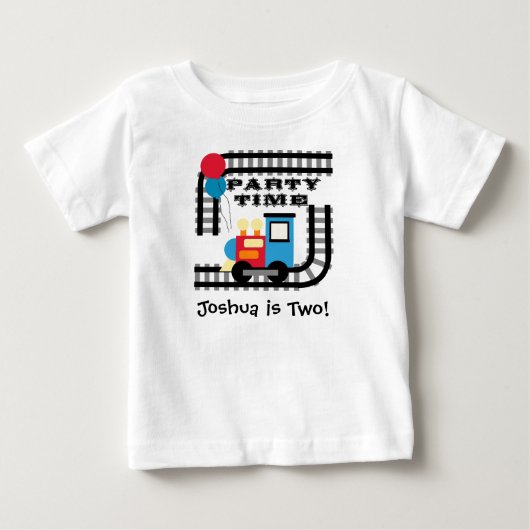 Pour Bébé T-shirt customisé de train de temps de partie (Devant)