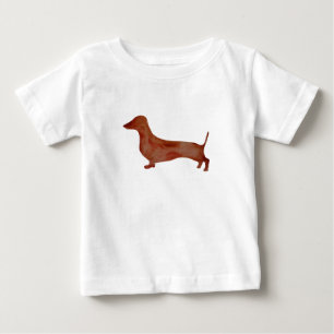 Pour Bébé T-shirt Dachshund Brown Chien Baby Fine Jersey,