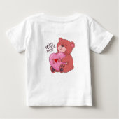 Pour Bébé T-shirt d'amour d'ours Brown et rose (Dos)