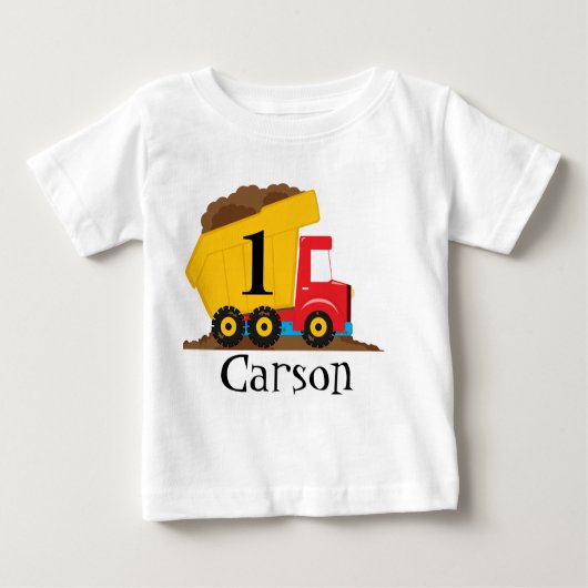 Pour Bébé T-shirt d'anniversaire de camion à benne (Devant)