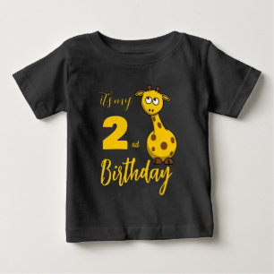 Pour Bébé T-shirt d'anniversaire de Giraffe personnalisé