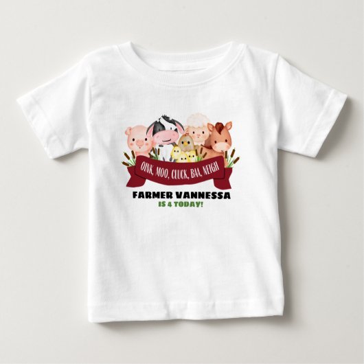 Pour Bébé T-Shirt d'anniversaire de la ferme (Devant)