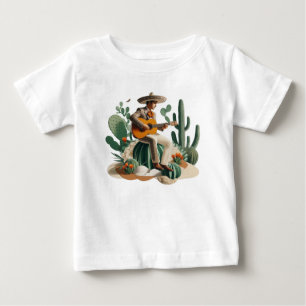Pour Bébé T-shirt d'Art de la Silhouette, guitariste rétro
