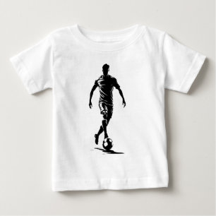 Pour Bébé T-Shirt d'art silhouette de joueur de football min