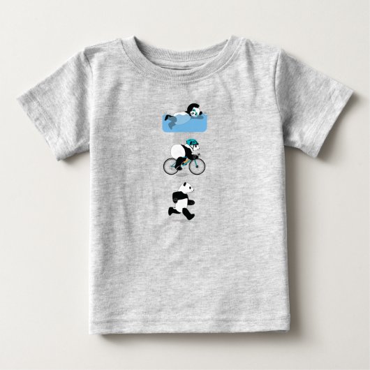 Pour Bébé T-shirt de Babys de triathlon de panda (Devant)