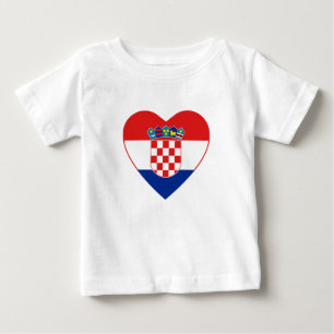Pour Bébé T-shirt de coeur de drapeau de la Croatie