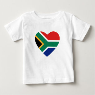 Pour Bébé T-shirt de coeur de drapeau de l'Afrique du Sud