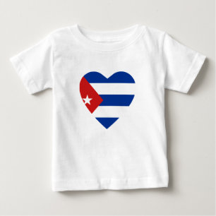 Pour Bébé T-shirt de coeur de drapeau du Cuba