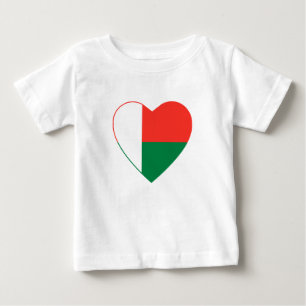 Pour Bébé T-shirt de coeur de drapeau du Madagascar