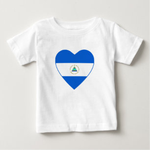 Pour Bébé T-shirt de coeur de drapeau du Nicaragua