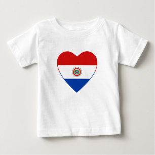 Pour Bébé T-shirt de coeur de drapeau du Paraguay