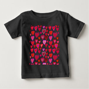 Pour Bébé T-Shirt de conception de coeur rouge