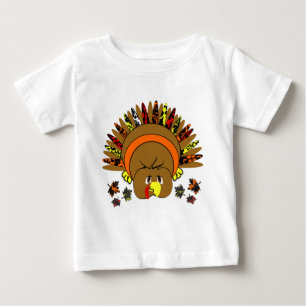 Pour Bébé T-shirt de fille drôle de dindon de Thanksgiving