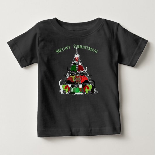 Pour Bébé T-shirt de l'arbre de Noël mignon Kitty (Devant)