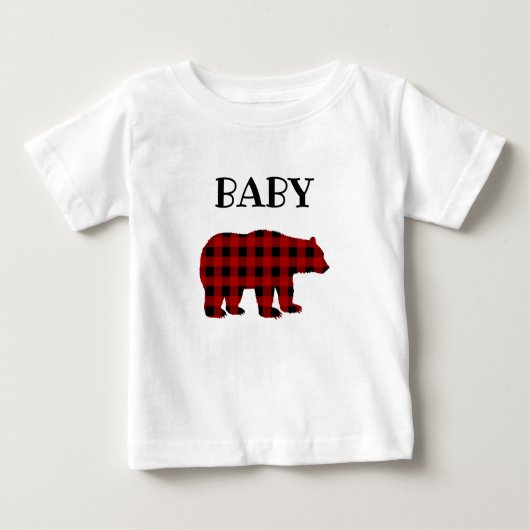 Pour Bébé T-shirt de l'ours de bambou plaid de Buffalo (Devant)