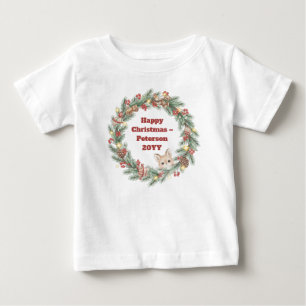 Pour Bébé T-shirt de Noël de famille - couronne de Noël
