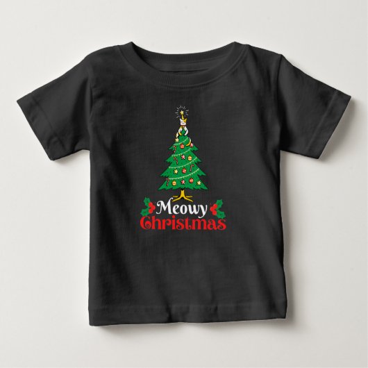 Pour Bébé T-shirt de Noël Meowy (Devant)