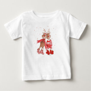 Pour Bébé T-shirt de Noël Renne Mignon – 3D Confortable