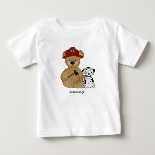 Pour Bébé T-shirt de nounours de pompier (Devant)