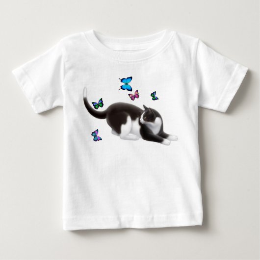 Pour Bébé T-shirt de nourrisson de chat de papillon (Devant)