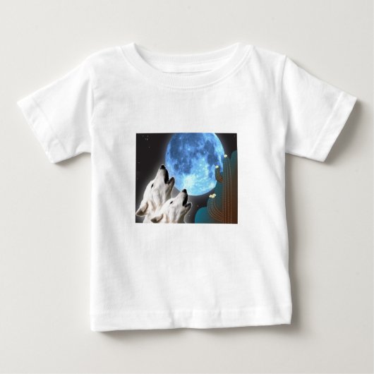 Pour Bébé T-shirt de nourrisson de loups de lune bleue (Devant)