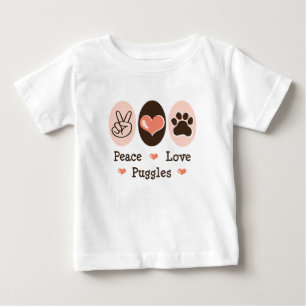 Pour Bébé T-shirt de nourrisson de Puggles d'amour de paix