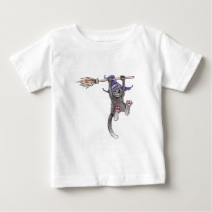 Pour Bébé T-shirt de nourrisson de sorcière de chat