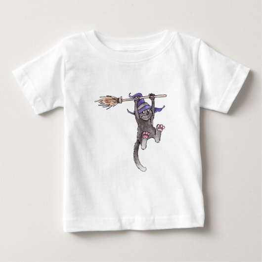 Pour Bébé T-shirt de nourrisson de sorcière de chat (Devant)