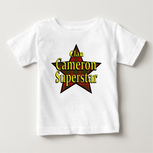 Pour Bébé T-shirt de nourrisson de superstar de Cameron de (Devant)