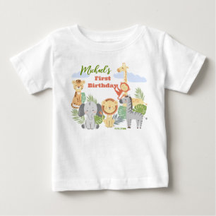 Pour Bébé T-shirt de premier anniversaire avec des animaux m