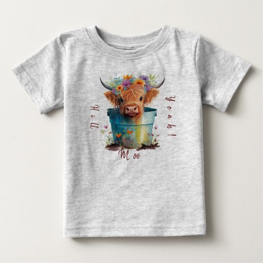 Pour Bébé T-shirt de vache Highland (Devant)