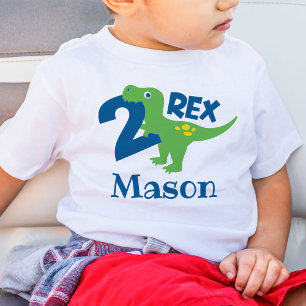 Pour Bébé T-Shirt Dinosaur 2e anniversaire Personnalisé
