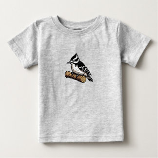 Pour Bébé T-shirt Downy Woodpecker oiseau Baby Fine Jersey