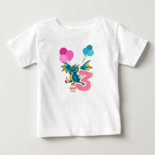 Pour Bébé T-shirt du 3e anniversaire avec dragon