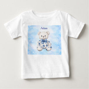 Pour Bébé T-Shirt Editable Chinoisserie Bleue Baby Shower