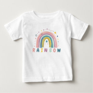 Pour Bébé T-shirt enfant arc-en-ciel et étoiles pastel migno