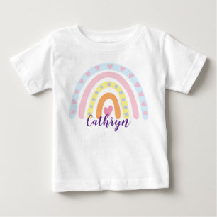 Pour Bébé T-shirt enfant arc-en-ciel personnalisé - Nom pers