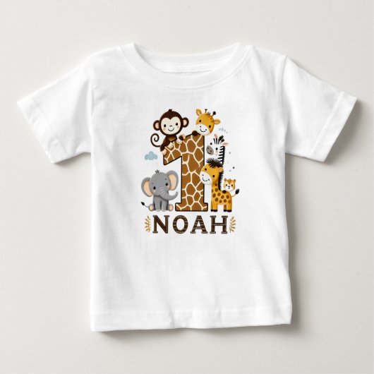 Pour Bébé T-shirt enfant avec animaux de la jungle Imprimer (Devant)
