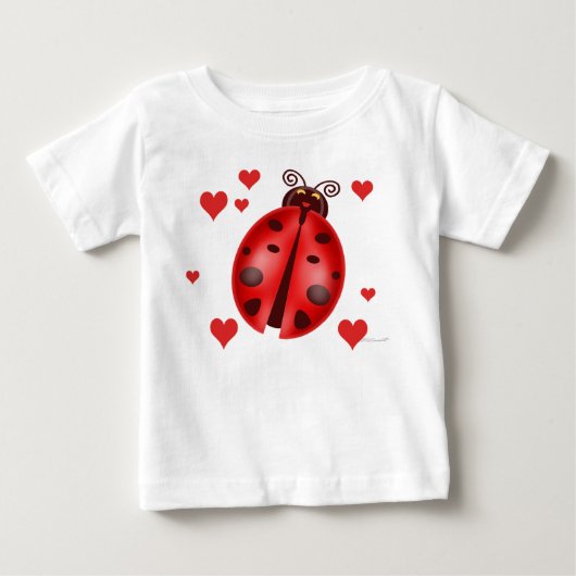 Pour Bébé T-shirt enfant de Ladybug Hearts (Devant)