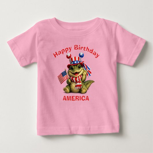 Pour Bébé T-Shirt Enfant Patriote Alligator (3e) (Devant)