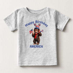 Pour Bébé T-Shirt enfant patriotique Chimpanzé (5p)