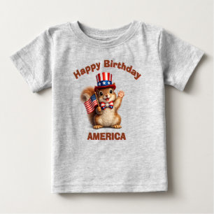 Pour Bébé T-Shirt Enfant Patriotique Écureuil (5m)