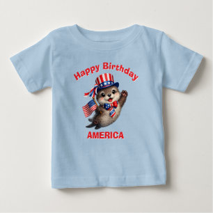 Pour Bébé T-Shirt Enfant Patriotique Loutre (5ac)
