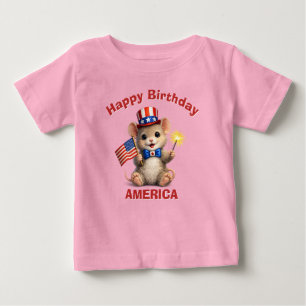 Pour Bébé T-Shirt Enfant Patriotique Souris (5i)