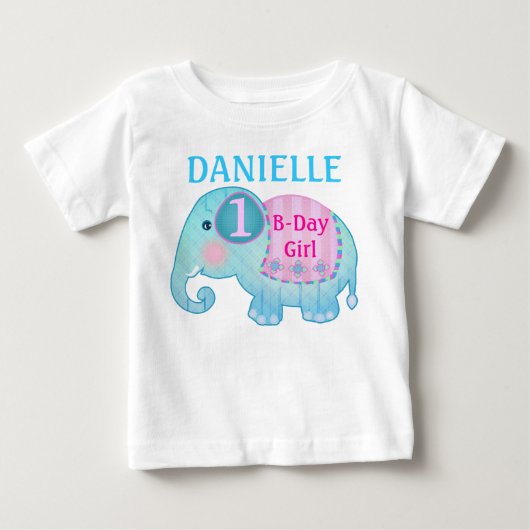 Pour Bébé T-shirt fait sur commande d'éléphant (Devant)