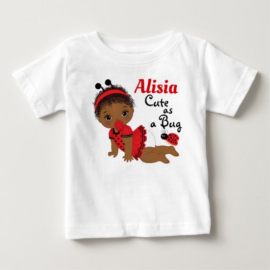 Pour Bébé T-shirt fille afro-américaine Ladybug (Devant)