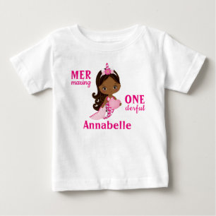 Pour Bébé T-shirt fille de la Sirène afro-américaine Unicorn